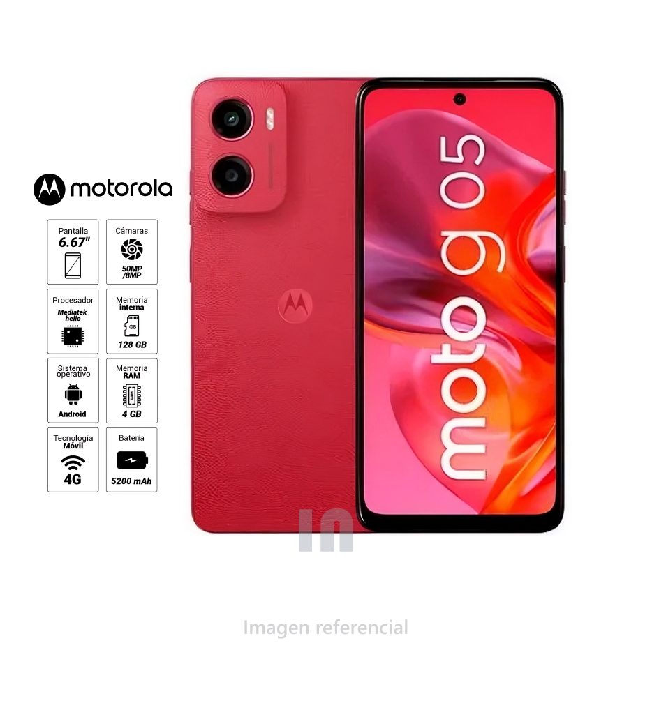 Smartphone Motorola Moto G05 – Helio G81 Extreme | 6.67” | 4GB RAM | 64GB | Cámara 50MP | 5200mAh