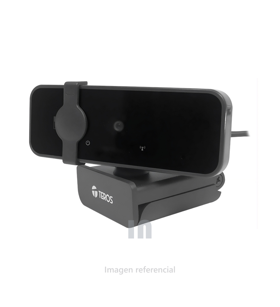 Webcam Teros TE-9072 2K – Micrófono Integrado | USB 2.0 | Videollamadas en Alta Resolución.