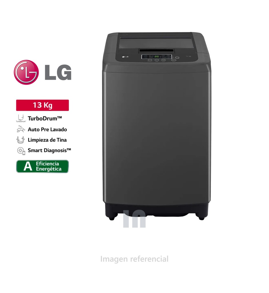 Lavadora LG de 13 kg WT13BPBK carga superior Smart Inverter con TurboDrum™, negro 