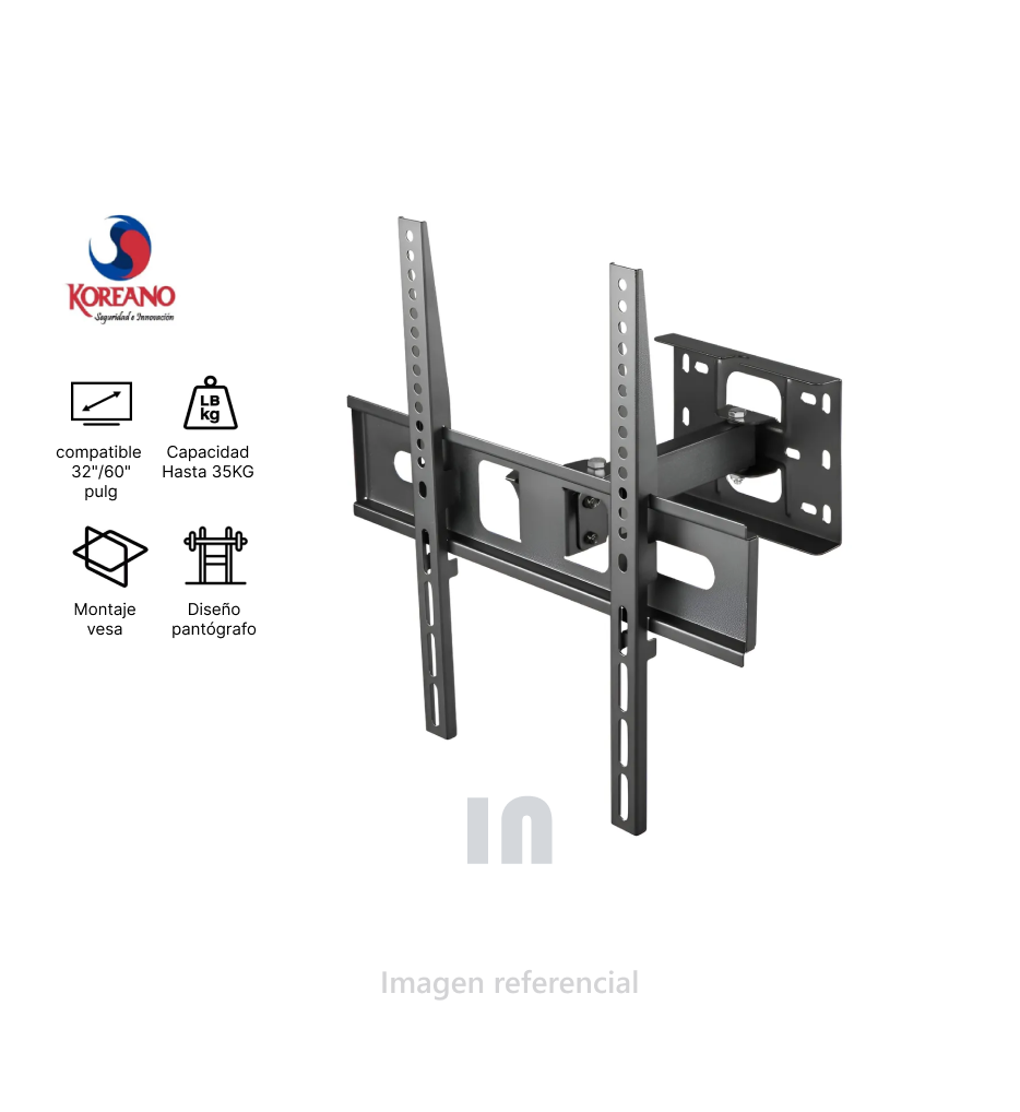 Rack para TV 32” a 60” – Soporte Universal para TV Plano y Curvo | Hasta 35Kg