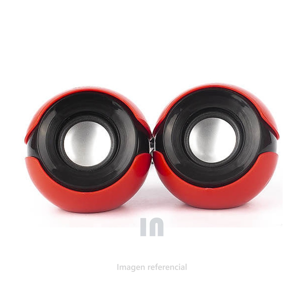 PARLANTE 2.0 USB HALION HA-S12 NG/ROJO.