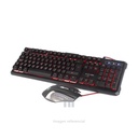 KIT GAMER TECLADO Y MOUSE HALION ODIN HA-515C, MOUSE CON 6 BOTONES (2400 DPI), USB 2.0.