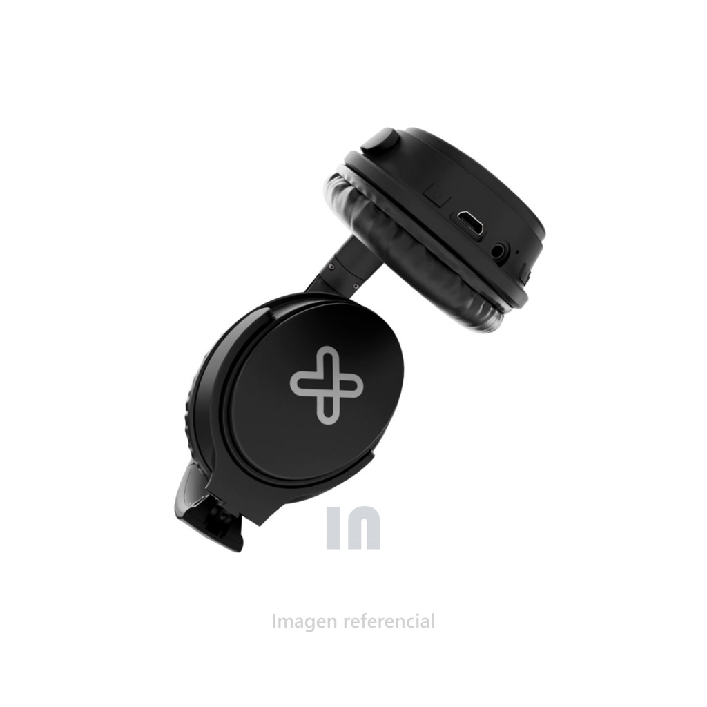 Audífono inalámbrico y/o con cable klip xtreme (knh-050bk), con función anc, cable micro USB, cable auxiliar de 3.5mm, bluetooh v5.0, con duración hasta 7hrs,guía de instalación rápida, color negro