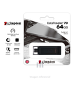 Memoria USB Kingston DataTraveler DT70, 64GB, USB-C 3.2 Gen 1, Transferencia Rápida, Presentación en Colgador