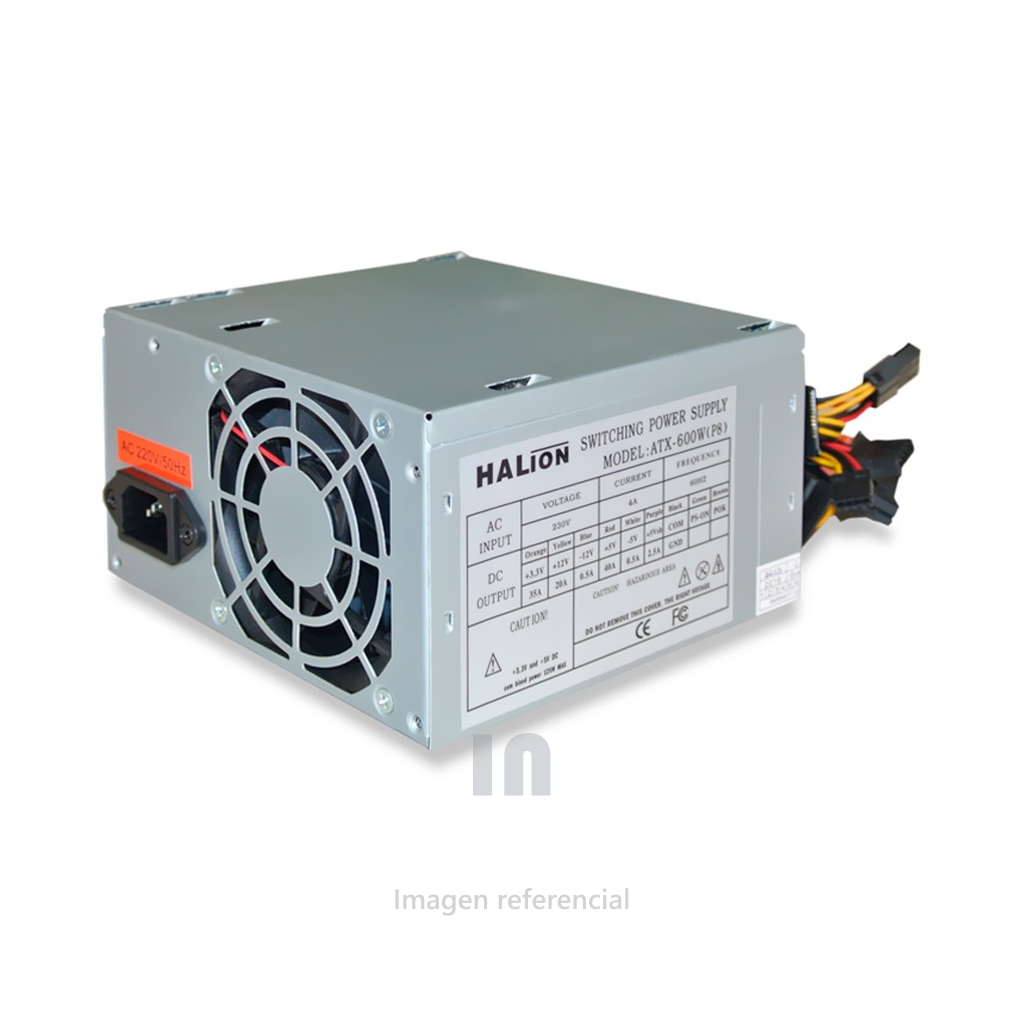FUENTE DE PODER MICRO ATX-600W-P8 HA-LION IDEAL PARA PC DE 2X SATA 1 X 12.2