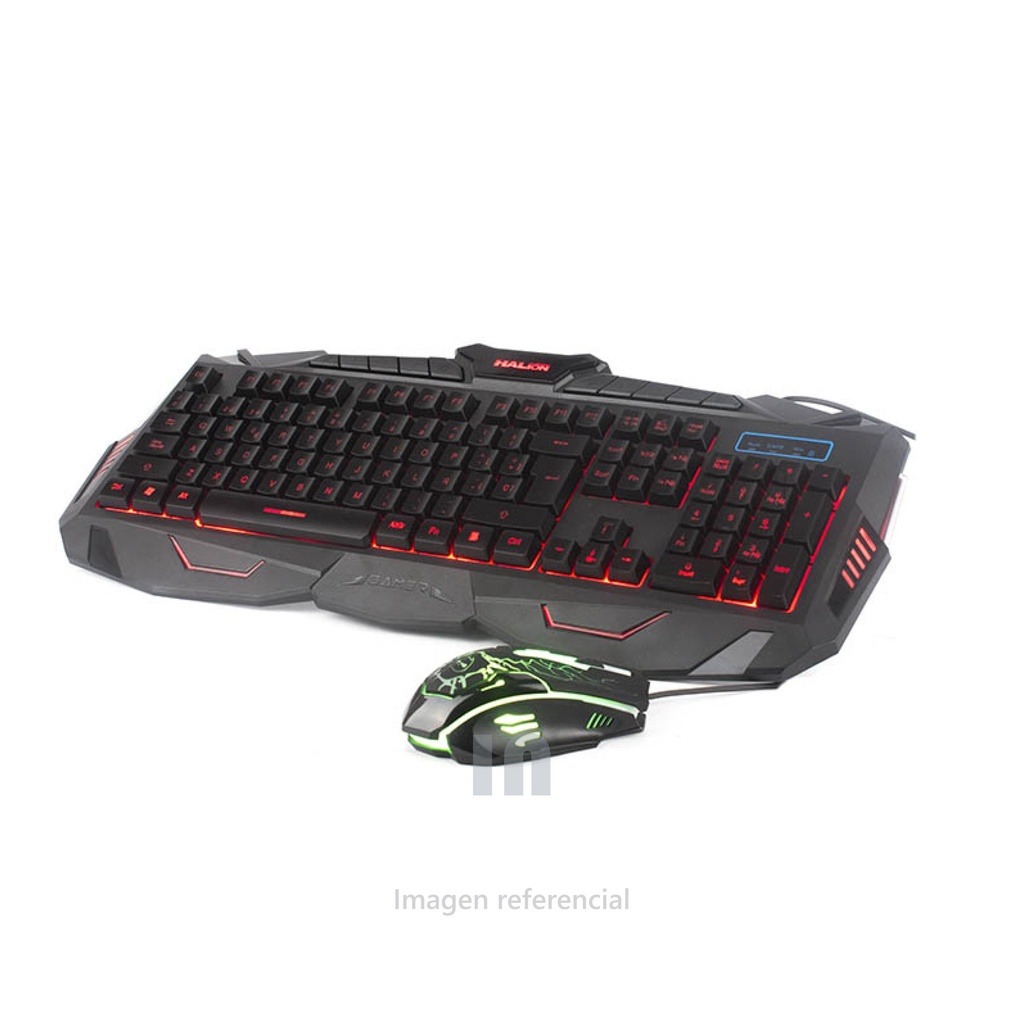 KIT TECLADO MOUSE GAMER HALION SHARK HA-800 USB- MULTIMEDIA / INTERNET/ GAMERS-DISPONIBLE CON CONECTOR USB-10 TECLAS RÁPIDAS PARA EL ACCESO FÁCIL DE INTERNET Y MULTIMEDIA-TECLADO RETROILUMINADO (3 COLORES)- DISPONIBLE CON CONECTOR USB COLOR: NEGRO RUBBER- 5 BOTONES