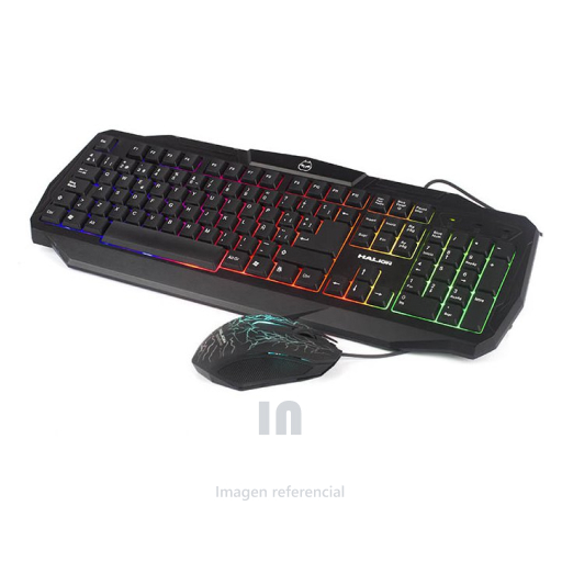 KIT GAMER TECLADO MOUSE HALION RAINBOW HA-805C-TECLADO RETROILUMINADO (3 COLORES)- CICLO DE VIDA: 8 MILLONES PULSACIONES-COMPATIBLE CON WINDOWS 98/2000/XP/ME/VISTA/ WIN 7/8/10-3 MOUSE CON BOTONES-DISEÑO ERGONÓMICO