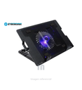 COOLER PARA LAPTOP CYBERCOOL HA-69  STAND CONEXION USB, 1 VENTILADOR, TAMAÑO 15.6, ILUMINACION AZUL Y COLOR NEGRO.