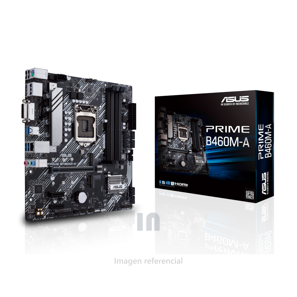 Placa madre Intel B460 (LGA 1200) mATX con encabezado Aura Sync RGB, Dual M.2, DDR4 2933MHz, HDMI, DisplayPort, puertos USB 3.2 Gen 1, lista para memoria Intel® Optane, SATA 6 Gbps