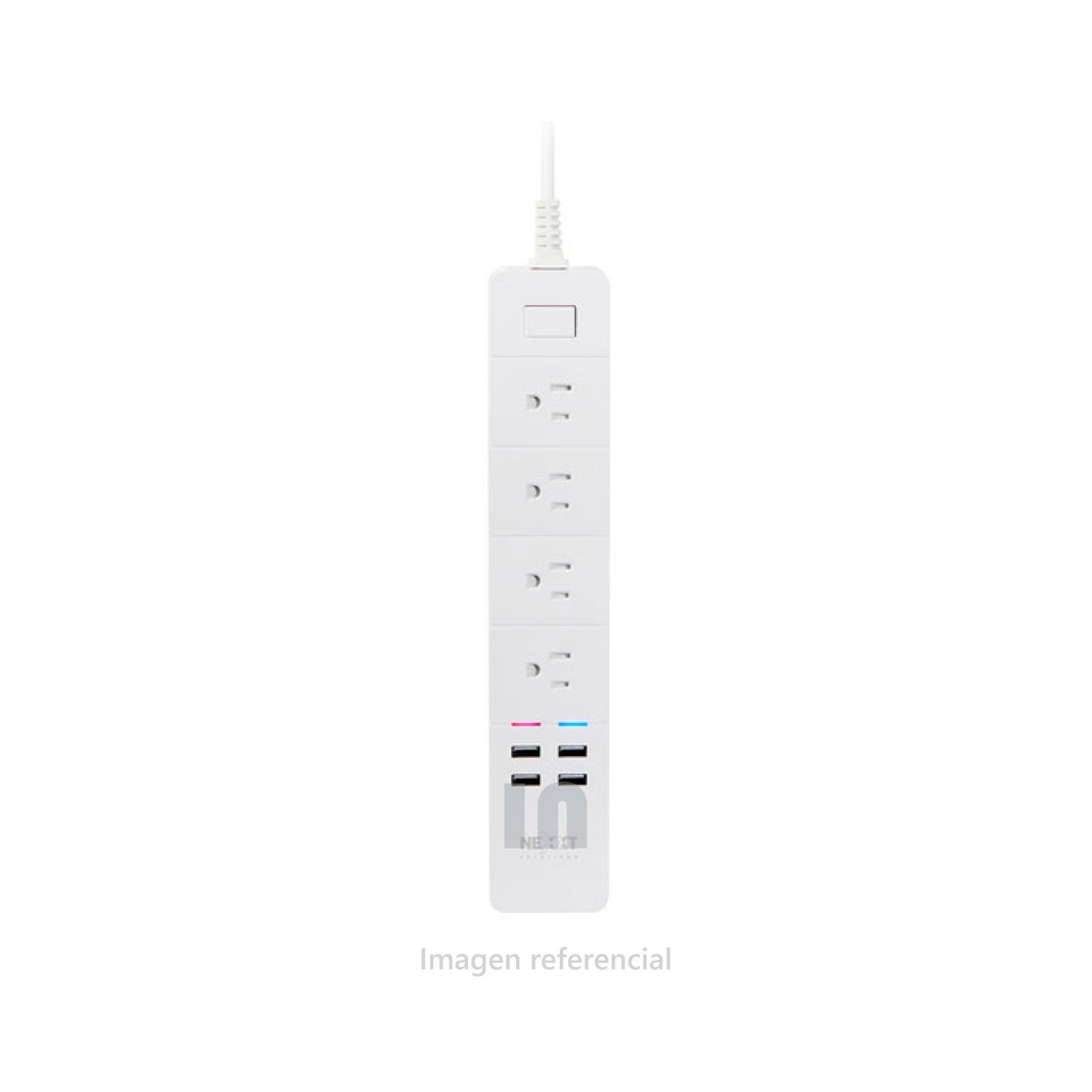 Supresor de Picos Inteligente Nexxt NHP-E610 - Wi-Fi - 4 Conectores - 4 Puertos USB - Control de Voz - Programable Modelo: NHP-E610