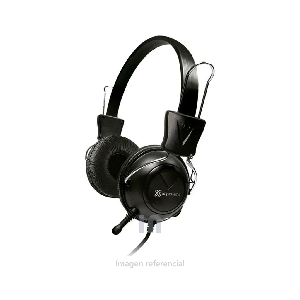 Klip Xtreme KSH-320 Audífonos con Micrófono, Alámbrico, Negro.