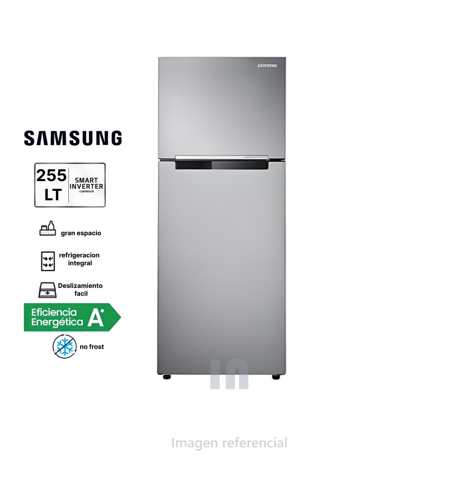 Refrigeradora Samsung No Frost RT25FARADS8, 255L, Anaqueles Ajustables, Silver