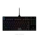 TECLADO LOGITECH PRO RGB GAMING SIN NUMERICO USB BLACK,Interruptores mecánicos clicky GX BluE, Iluminación LIGHTSYNC RGB, 12 teclas F programables.