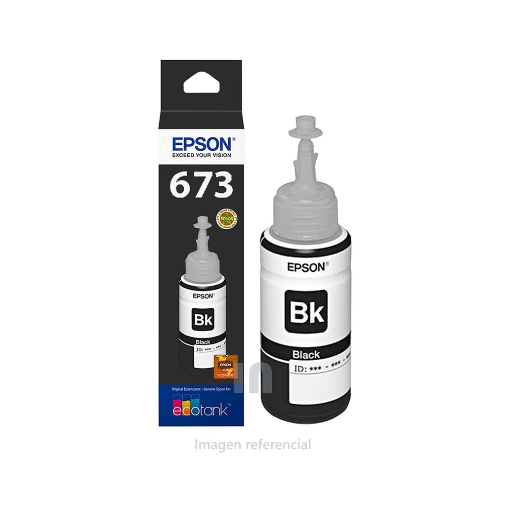 BOTELLA DE TINTA EPSON T673120,COLOR NEGRO, 70ml, L800, L805, L810, L850 Y L1800.