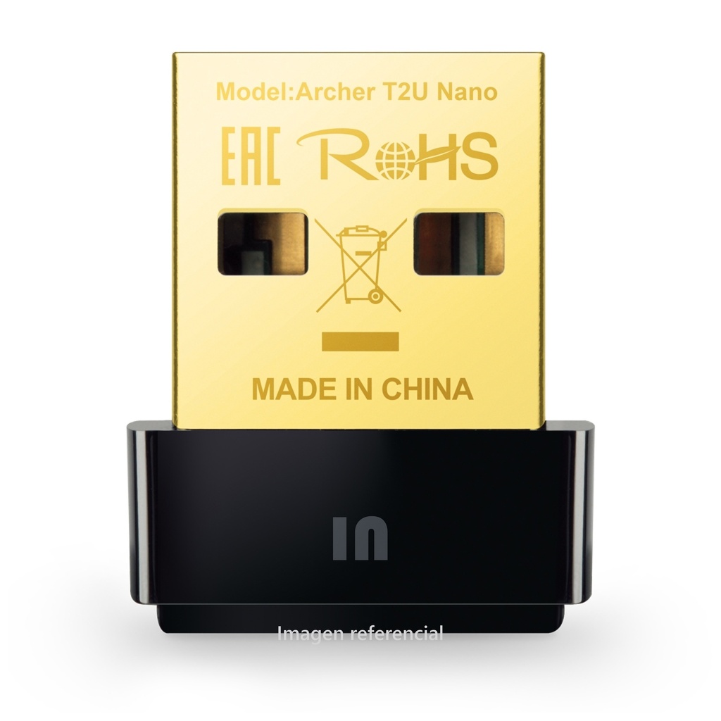 NANO ADAPTADOR USB WIFI TP-LINK AC600 ARCHER T2U – DOBLE BANDA 2.4GHZ/5GHZ PARA PC DE ESCRITORIO – COMPATIBLE CON WINDOWS (XP A 10) Y MACOS (10.9 A 10.14)