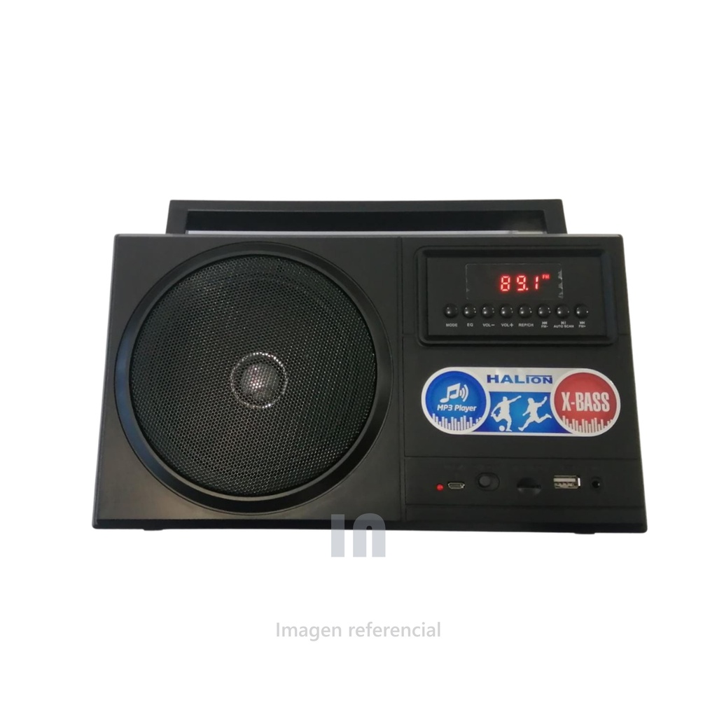 PARLANTE RADIO, BLUETOOH CON BATERIA HALION AT-8350 BT-USB Y MICRO SD, DE 30W.