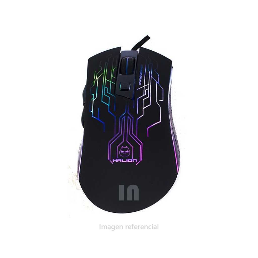 MOUSE HALION GAMER NAZCA HA-M515 7BOTONES, CON LUCES RGB.