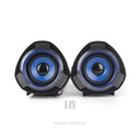 PARLANTE GAMER USB HALION HA-S228 AZUL, CABLE DE USB A CABLE DE AUDIO.