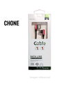 CABLE DE DATOS CHONE L006T MICRO USB DE DOBLE CODO CON RECUBRIMIENTO DE NYLON PARA CARGADOR DE ANDROID TYPE-C.