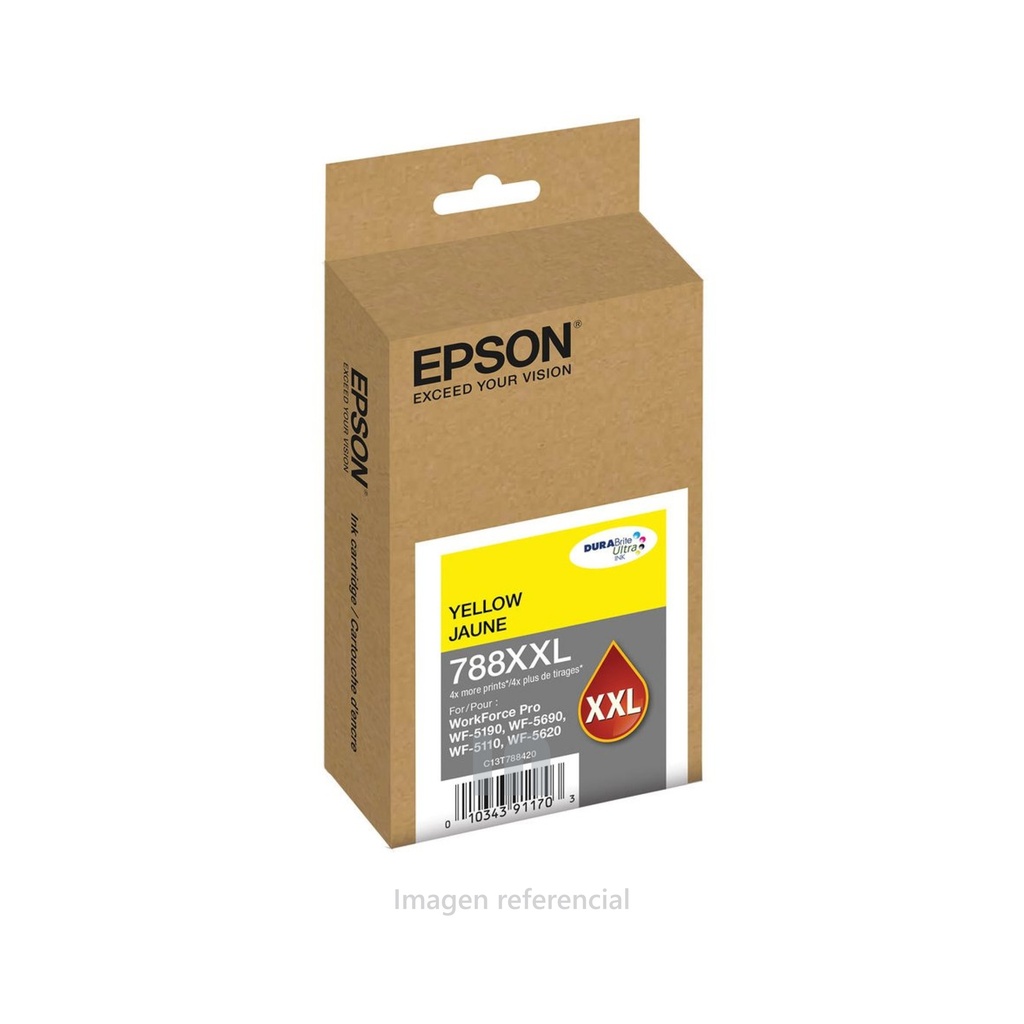 CARTUCHO DE TINTA COLOR AMARILLO, EXTRA ALTA CAPACIDAD, EPSON 748XXL420.