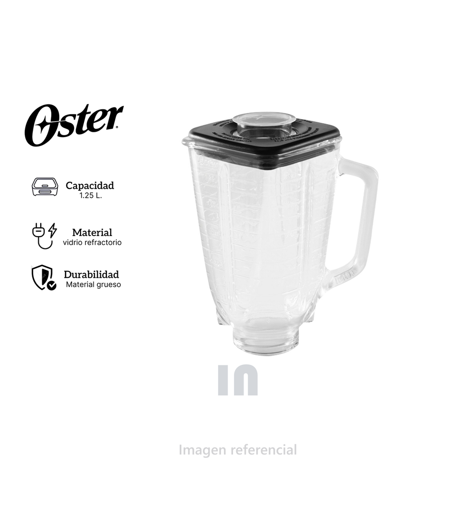 Vaso Oster de Vidrio Tradicional Refractario a Granel 25843 de 1.25lt.
