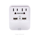 Tomacorriente Forza FWT-221USB – Protector de Sobretensión, LED, Luz Nocturna, 110V/220V