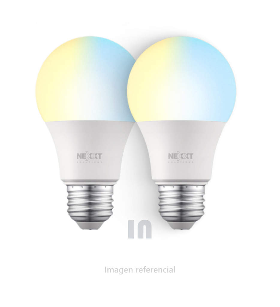 Bombilla LED Inteligente NHB-W1202PK Smart Wi-Fi A19 – 9W (Equiv. 60W), 800 Lúmenes, Pack x2, Compatible con 802.11n