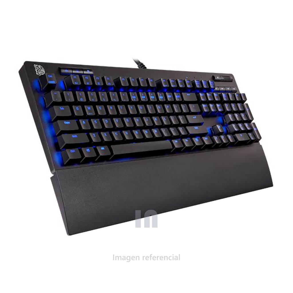 Teclado Mecánico Gamer Thermaltake Neptune PRO Blue – Switch Blue, Retroiluminación Azul, USB, Reposamuñecas Desmontable, Placa de Aluminio