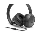 AURICULARES JBL T500, CON DIADEMA, DISEÑO LIGERO Y FLEXIBLE, CABLE PLANO ANTIENRREDO, SONIDO JBL PURE BASS, CON MICROFONO, NEGRO.
