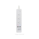 Tomacorriente Inteligente Nexxt Smart AHIUBSO4U1, 3 Enchufes + 2 USB, WiFi, Compatible con Google y Alexa