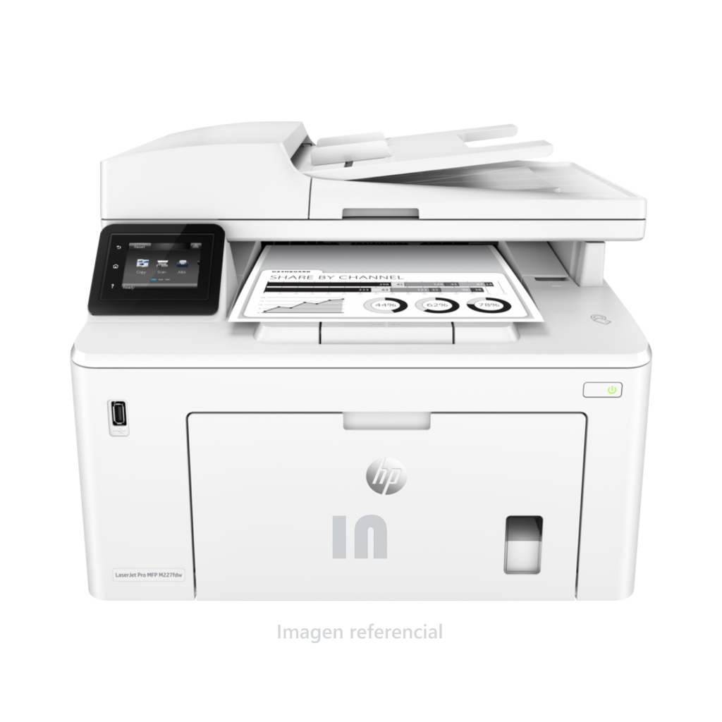 HP LaserJet Pro MFP M227fdw - Impresora multifunción - B/N, imprime/escanea/copia/fax, USB 2.0/LAN/WiFi.