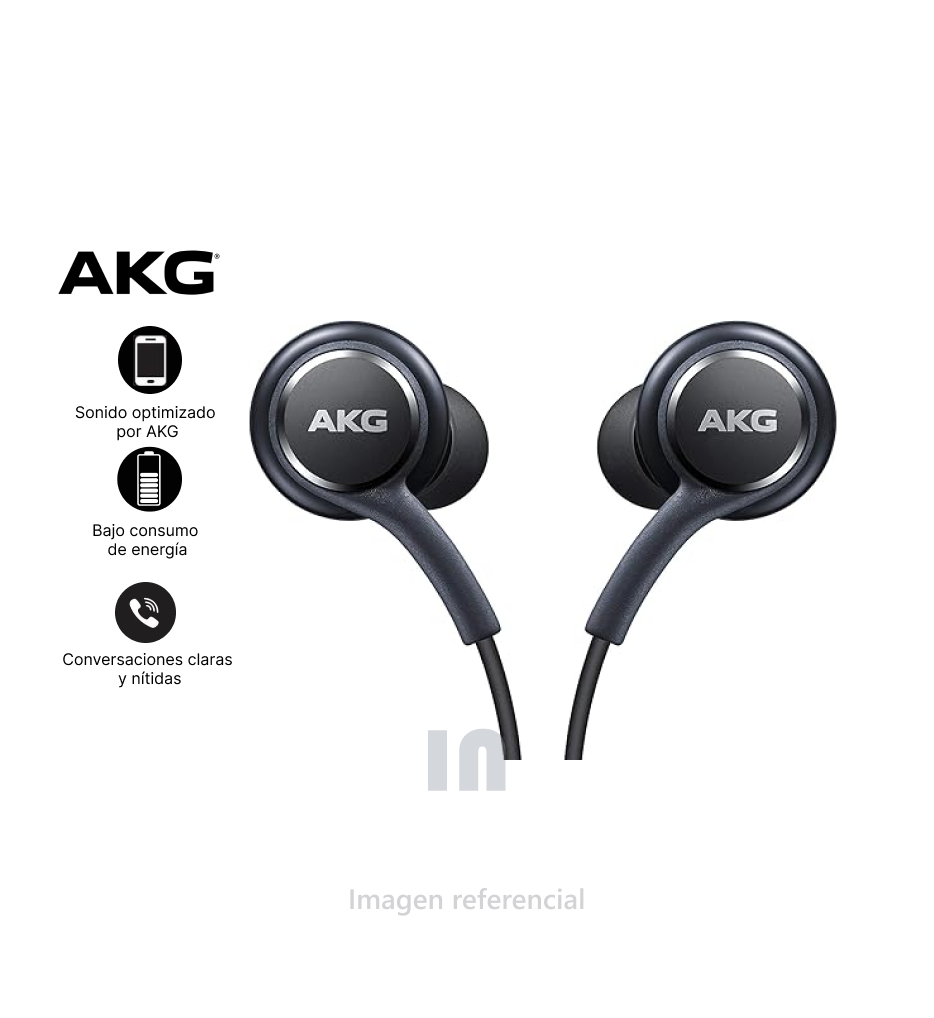 AURICULAR AKG EO-IG955, S10 PLUS, NEGRO Y BLANCO, EN CAJA DE PLASTICO.