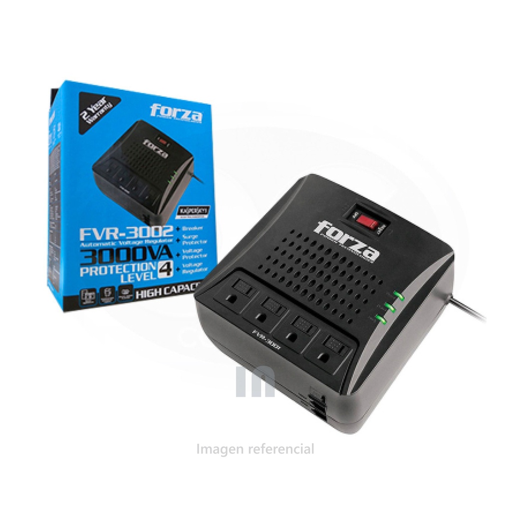 Estabilizador Forza FVR-3002 3000VA / 1500W – 220V | Regulación Avanzada | Protección Nivel 4