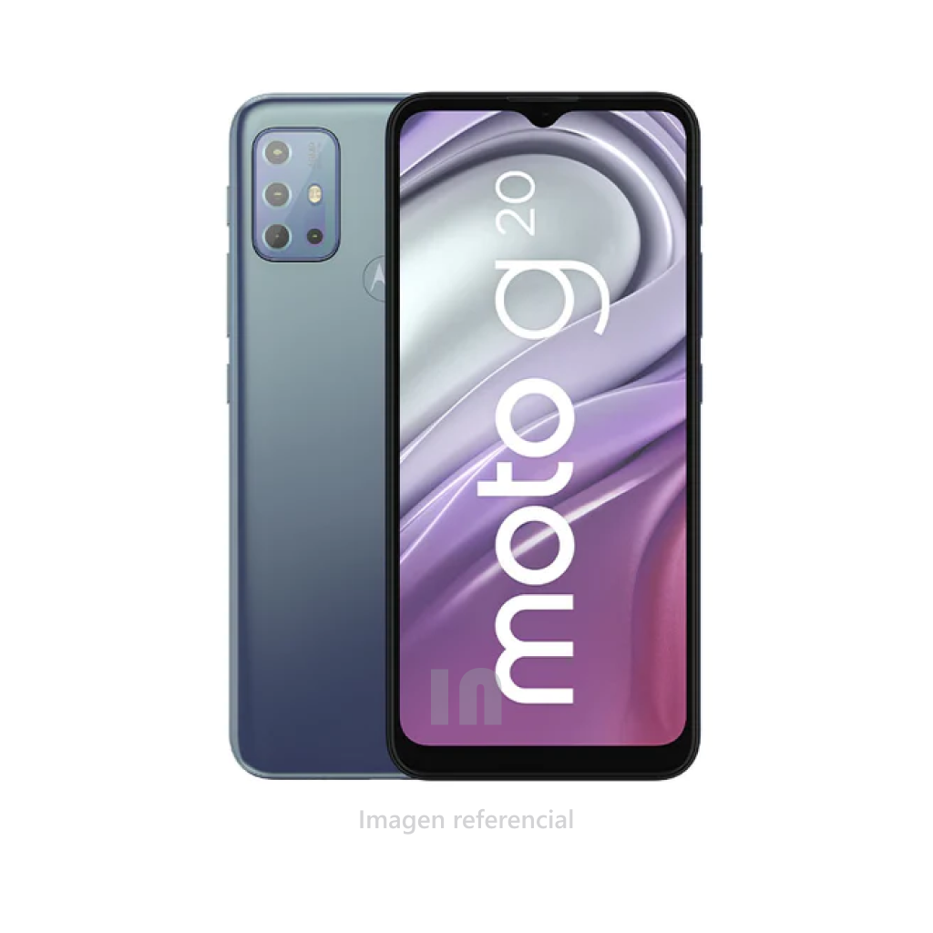 SMARTPHONE MOTOROLA MOTO G20, 4GB RAM, 64GB ROM, Unisoc T700, Cámara 48MP, 6.5", 5000mAh, Azul Cielo
