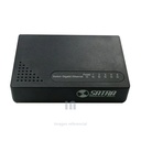 SWITCH SATRA SA-S1005 DE 5 PUERTOS 10/100/1000 MBPS, CON INDICADORES LED, 220VAC DE 60HZ A 9V CON 0.6A, NEGRO.