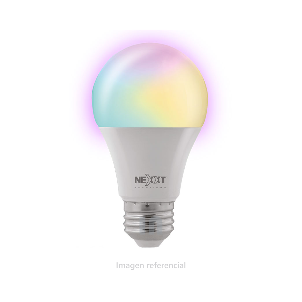 BOMBILLA DE COLOR NEXXT AHIBUSO4U1 SMART HOME INTELIGENTE, INALAMBRICA, BRILLO 800 LUMENES, COLORES, WIFI