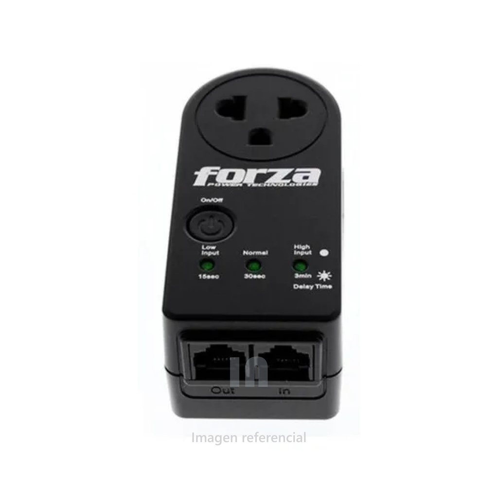 PROTECTOR CONTRA SOBRETENSIONES FORZA FVP SERIES FVP-1212N CA 220 V FORZA - 1800 VATIOS - CONECTORES DE SALIDA: 1, NEGRO.