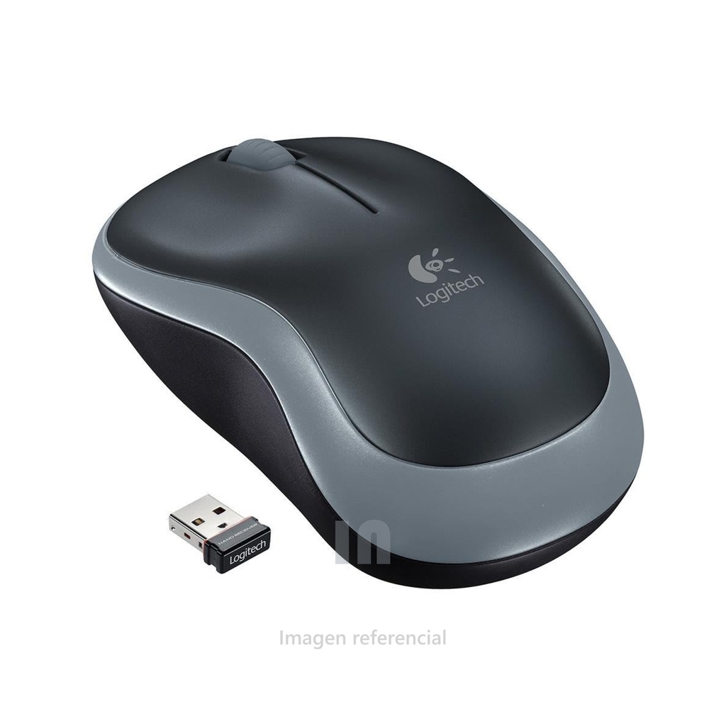 Mouse optico inalmbrico Logitech M185, 1000 dpi, Receptor USB, 2.4GHz, color gray