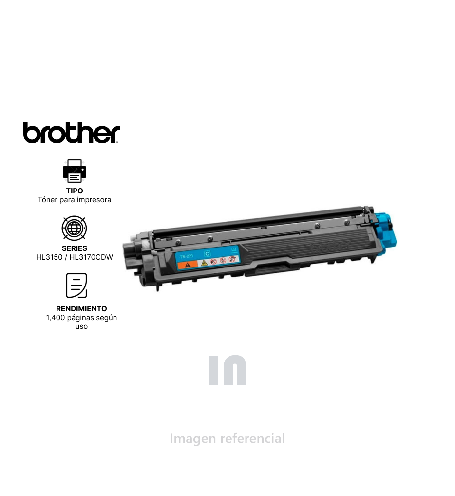 Toner Brother Hl3150/3170Cdw/Dcp9020cdn/Mfc9330cdw Cyan TN-221C