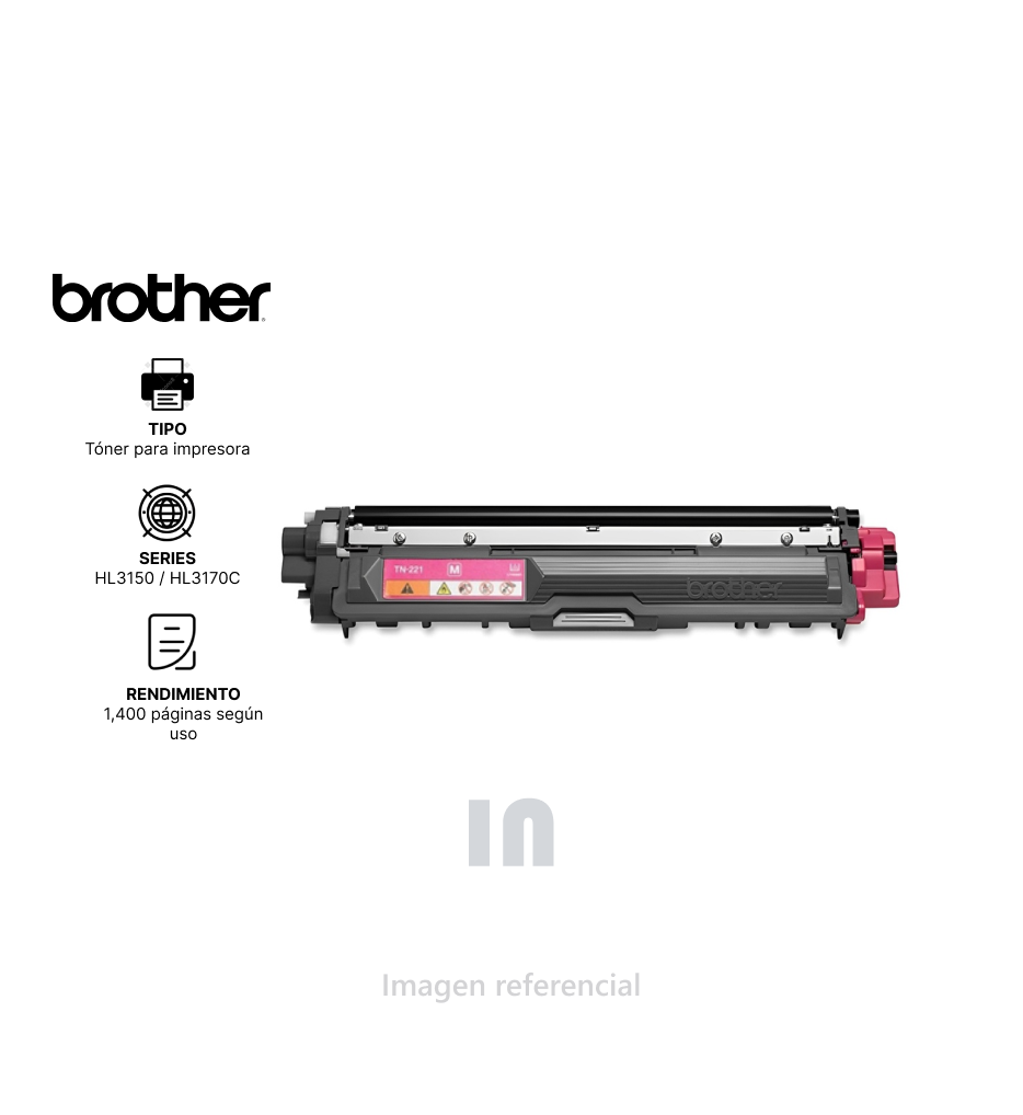 Toner Brother Hl3150/3170C/Dcp9020cdn/Mfc9330 Magenta TN-221M