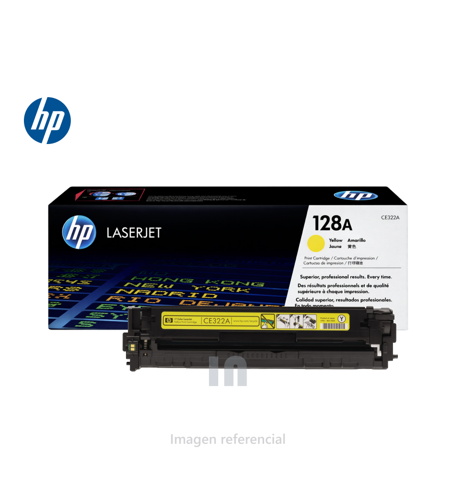 Tóner HP LaserJet 128A CE322A, Cartucho Amarillo para Impresoras HP CM1415 / CP1525, Rendimiento 1,300 Páginas