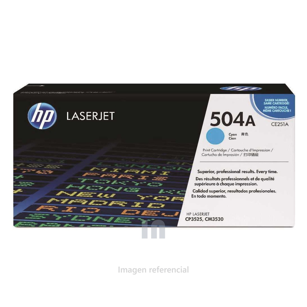 TONER HP LASERJET 504A COLOR CYAN CE251A CP3532,CM3530