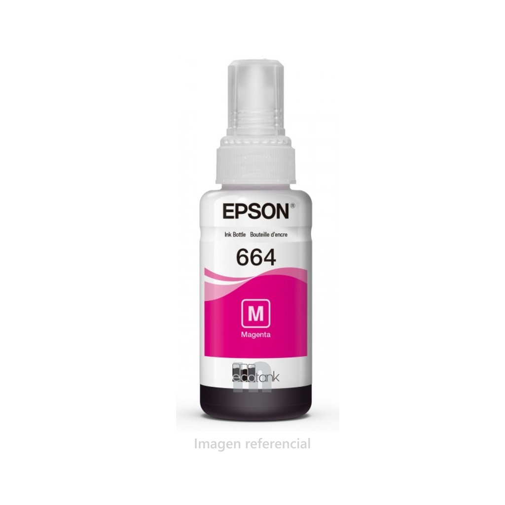 BOTELLA DE TINTA EPSON T664320,COLOR MAGENTA, 70ml. PARA L200