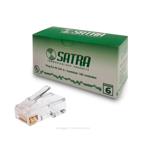 CONECTOR PLUG SATRA RJ-45 CAT 6, SA-300103