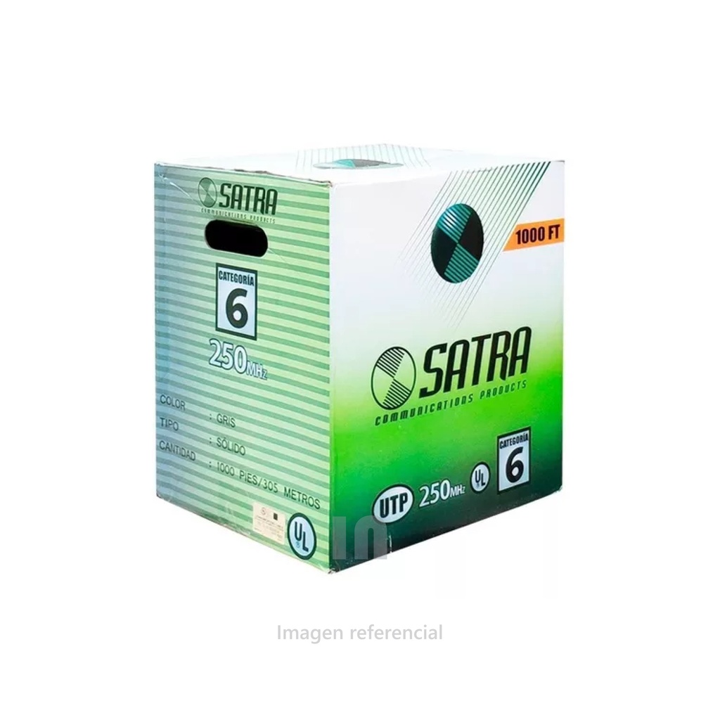 CABLE DE RED CAT 6 SATRA RJ-45 SOLIDO UTP 250MHZ