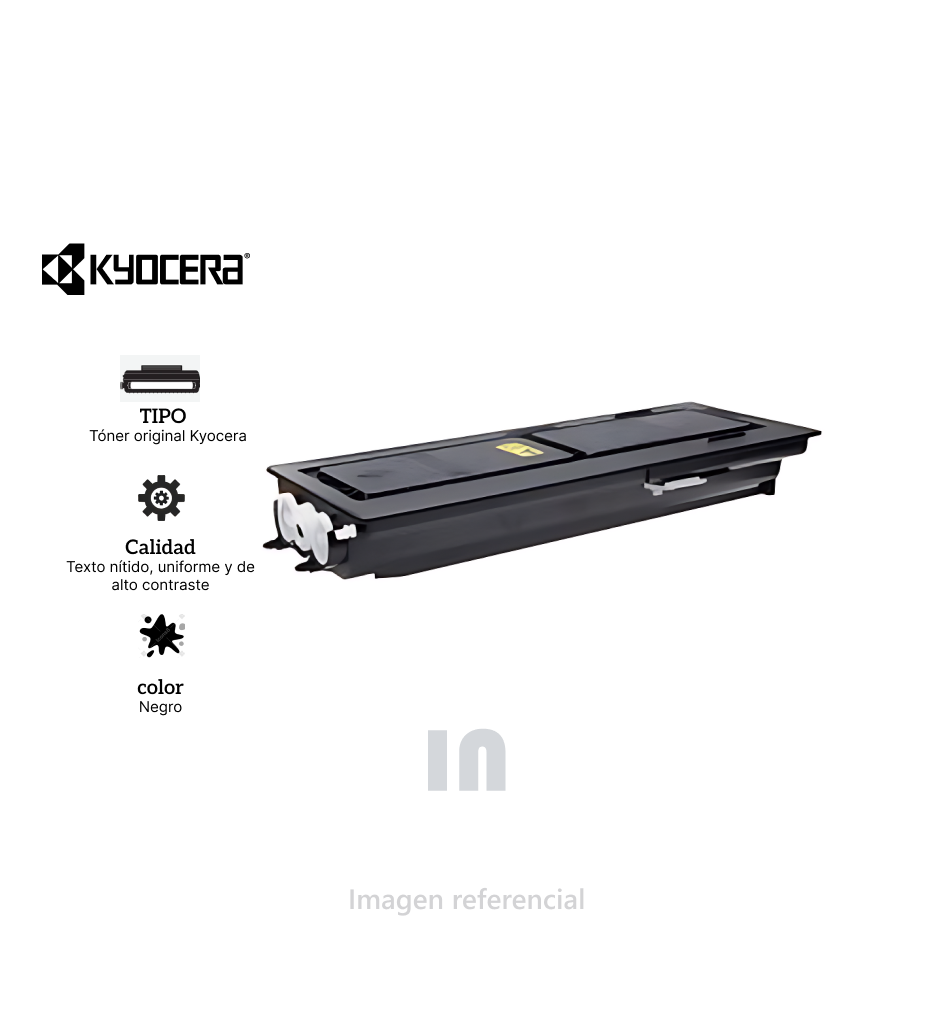 Tóner Kyocera TK-437, Cartucho Negro para Multifuncionales Kyocera Taskalfa 221, Rendimiento 15,000 Páginas