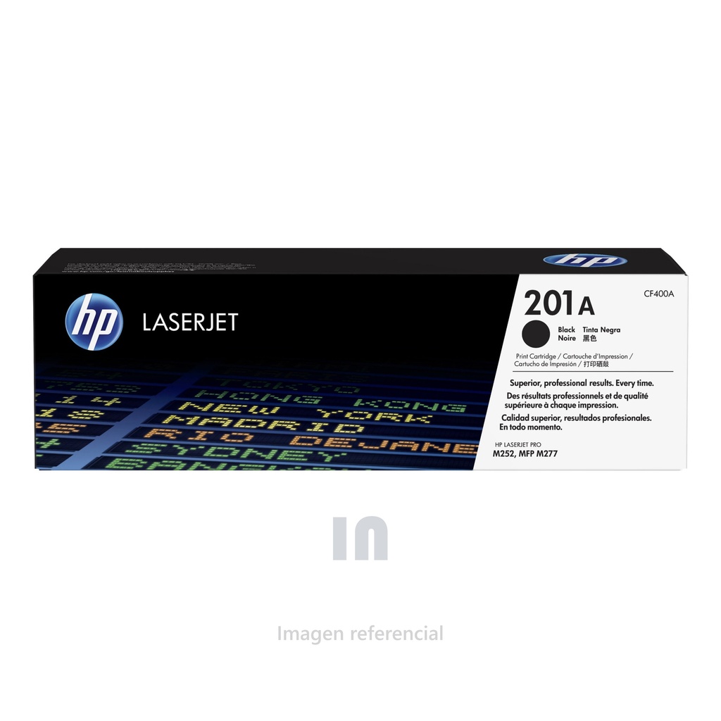 Tóner HP 201A Negro para LaserJet M252 / M277, Rendimiento 1,500 Páginas – CF400A