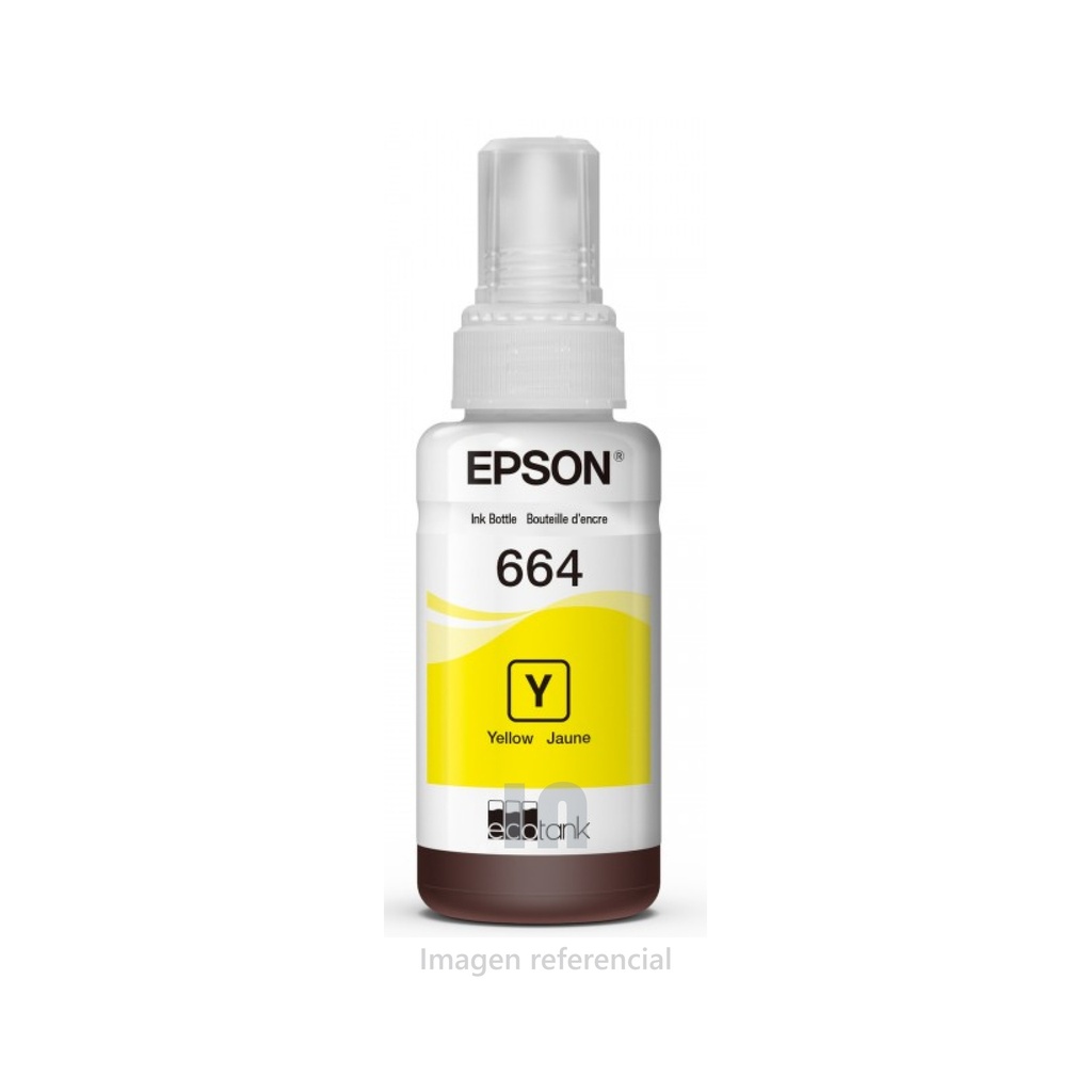 BOTELLA DE TINTA EPSON T664420,COLOR AMARILLO 70ML. PARA L200