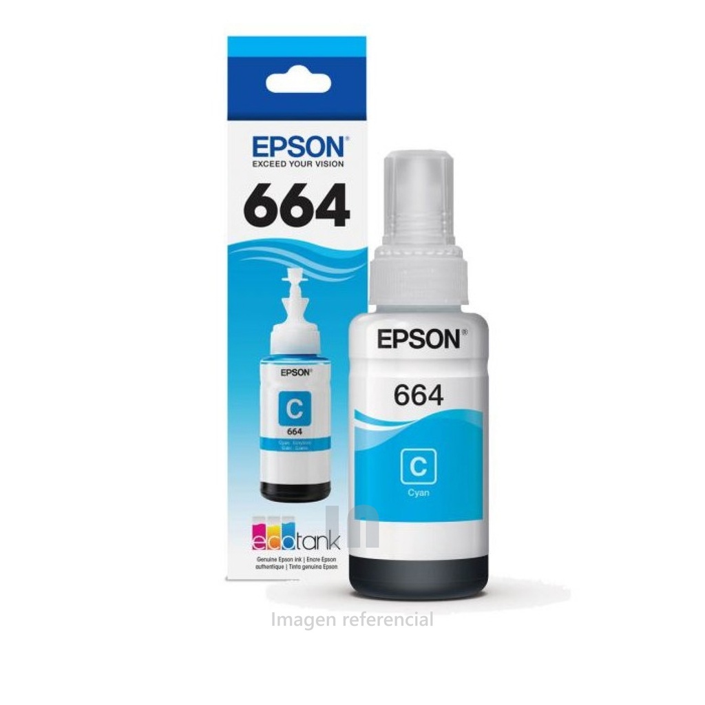 BOTELLA DE TINTA EPSON T664220 COLOR CYAN 70ML, PARA L200