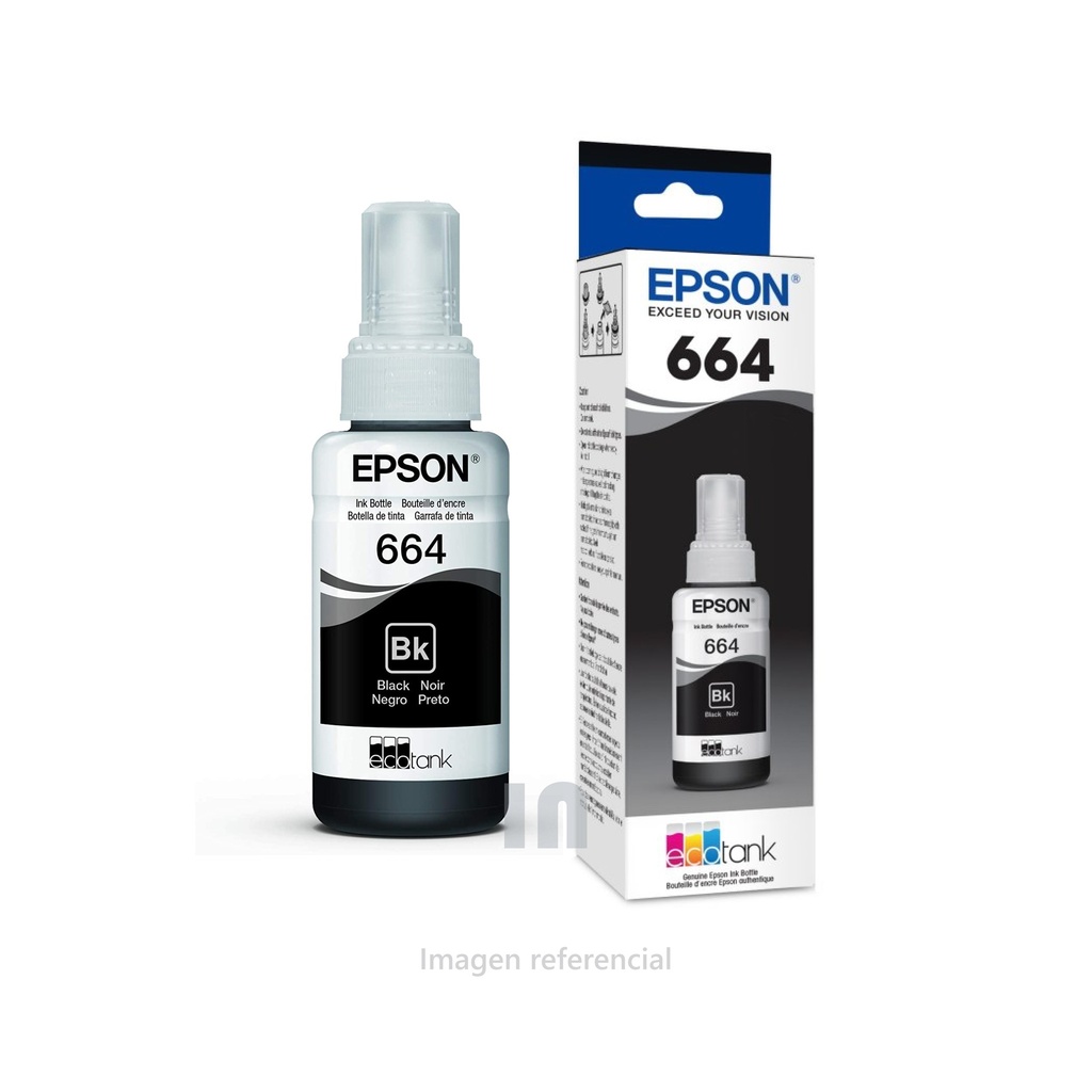 BOTELLA DE TINTA EPSON T664120 COLOR NEGRO, 70ML, PARA L200